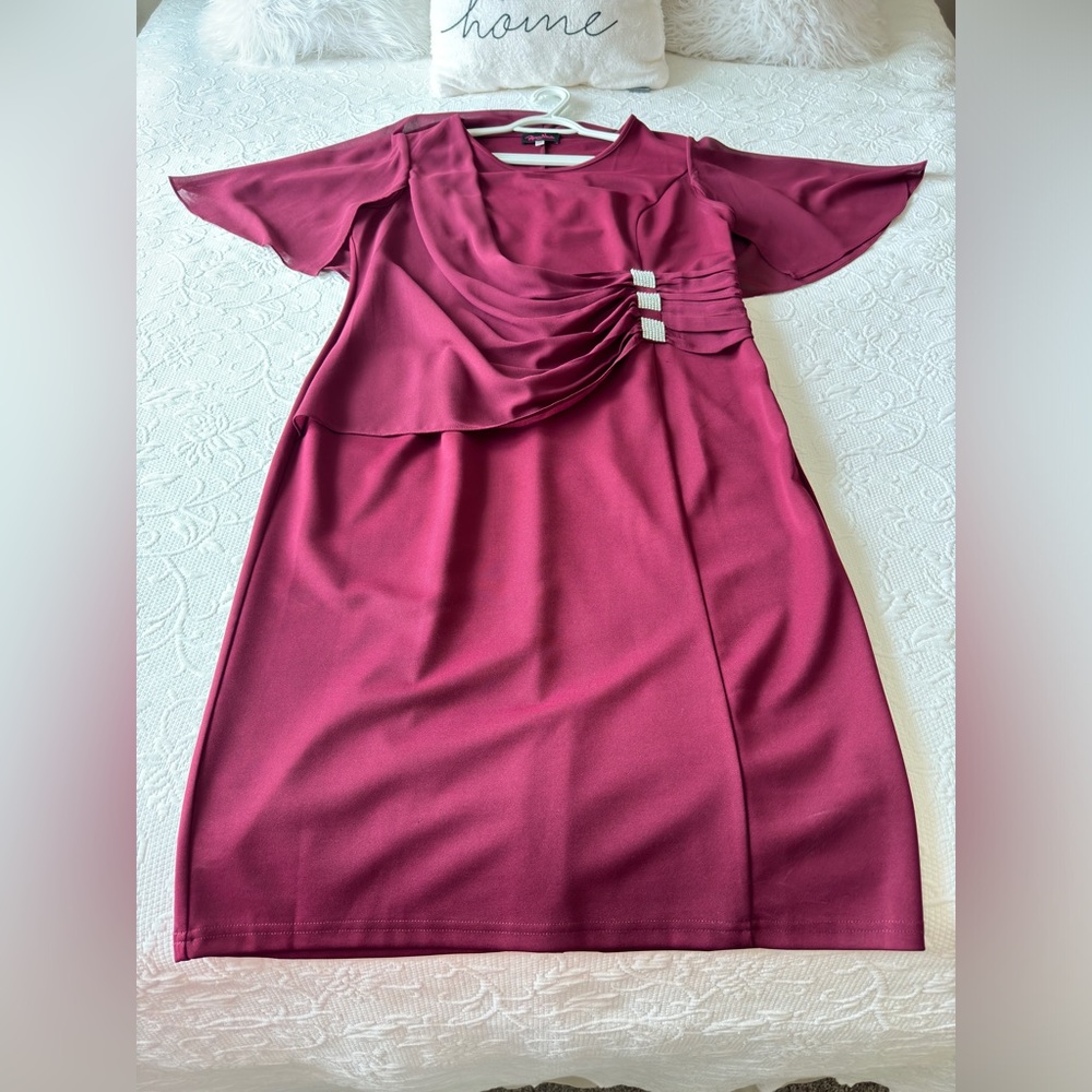 Plus Size Chiffon Overlay Dress